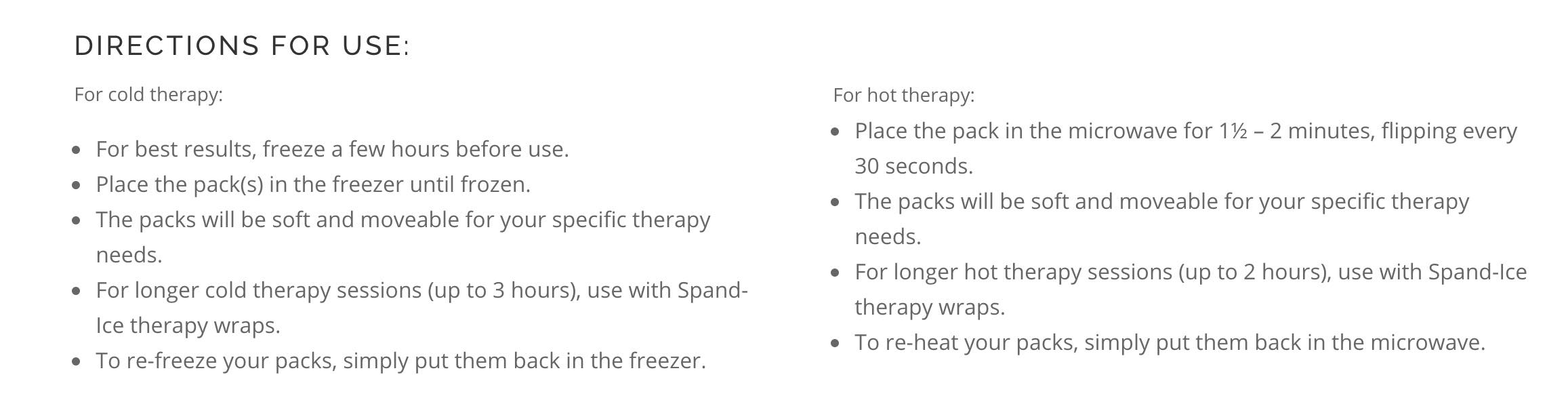 Spand-Ice Instructions